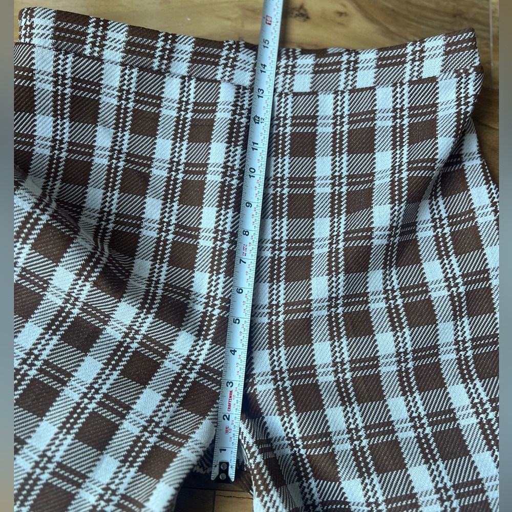 Vintage 70s Pykettes Disco Style Rock&Roll High rise checkered Pants - Picture 6 of 10